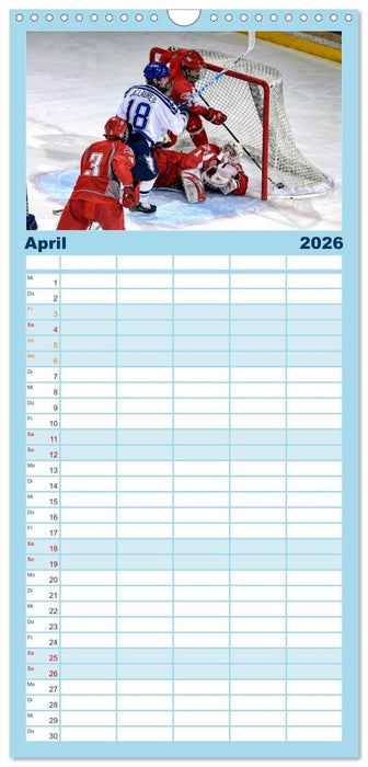 Mit vollem Einsatz - Eishockey (CALVENDO Familienplaner 2026)
