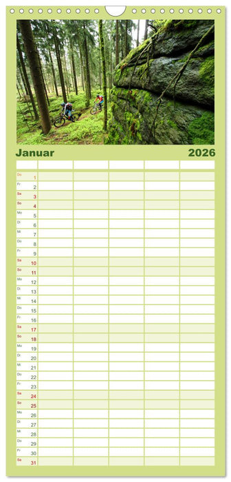 Mountainbike Traumpfade (CALVENDO Familienplaner 2026)