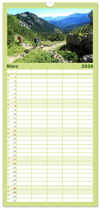 Mountainbike Traumpfade (CALVENDO Familienplaner 2026)