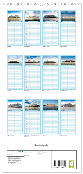 Kreuzfahrtschiffe (CALVENDO Familienplaner 2026)