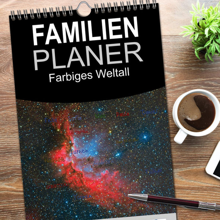 Farbiges Weltall (CALVENDO Familienplaner 2026)