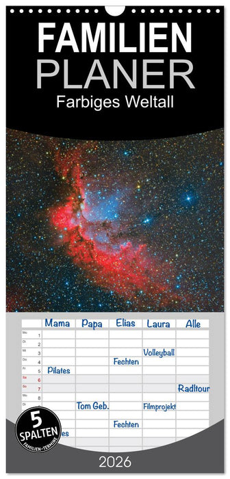 Farbiges Weltall (CALVENDO Familienplaner 2026)