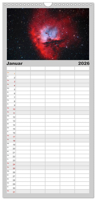 Farbiges Weltall (CALVENDO Familienplaner 2026)