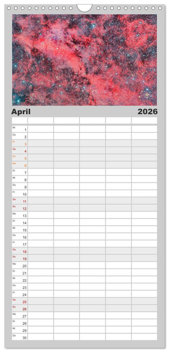 Farbiges Weltall (CALVENDO Familienplaner 2026)