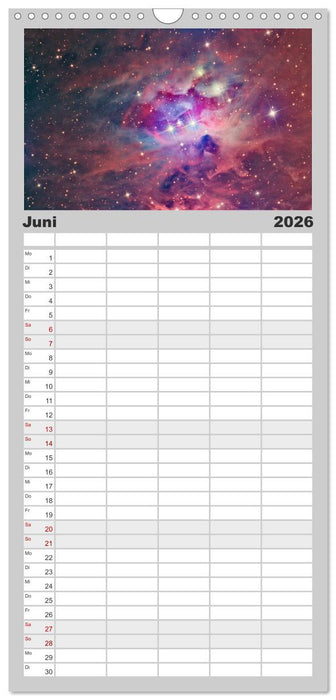 Farbiges Weltall (CALVENDO Familienplaner 2026)
