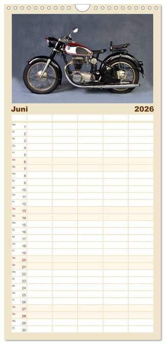 Deutsche Motorrad - Legenden - Rollende Kunstwerke aus alten Zeiten (CALVENDO Familienplaner 2026)