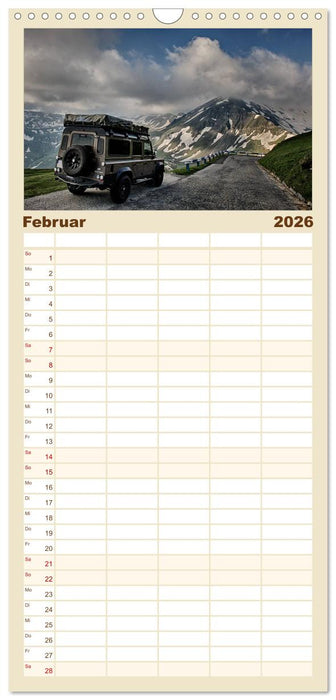 Mit dem 4x4 durch Europa (CALVENDO Familienplaner 2026)