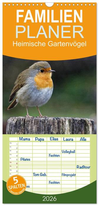 Heimische Gartenvögel (CALVENDO Familienplaner 2026)