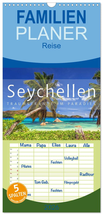 Seychellen Traumstrände im Paradies (CALVENDO Familienplaner 2026)