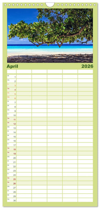 Seychellen Traumstrände im Paradies (CALVENDO Familienplaner 2026)