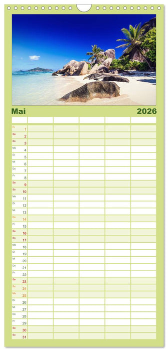 Seychellen Traumstrände im Paradies (CALVENDO Familienplaner 2026)