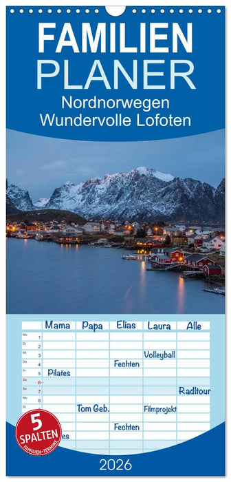 Nordnorwegen - Wundervolle Lofoten (CALVENDO Familienplaner 2026)