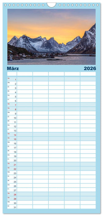 Nordnorwegen - Wundervolle Lofoten (CALVENDO Familienplaner 2026)