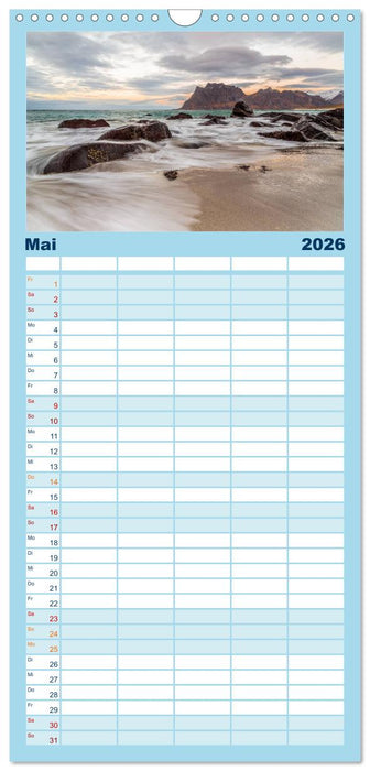 Nordnorwegen - Wundervolle Lofoten (CALVENDO Familienplaner 2026)