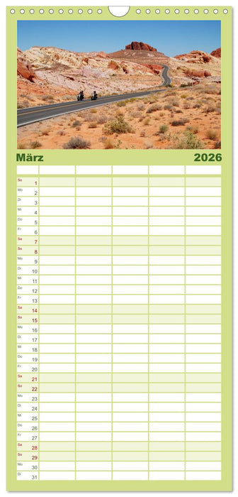 Born to be Wild - Mit der Harley durch den Südwesten der USA (CALVENDO Familienplaner 2026)