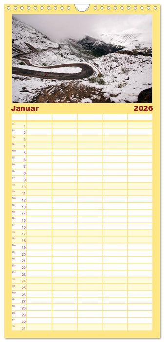 Alpenpässe auf dem Rennrad Vol. 1 (CALVENDO Familienplaner 2026)