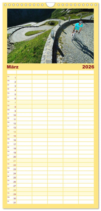 Alpenpässe auf dem Rennrad Vol. 1 (CALVENDO Familienplaner 2026)