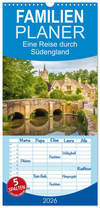 Eine Reise durch Südengland (CALVENDO Familienplaner 2026)