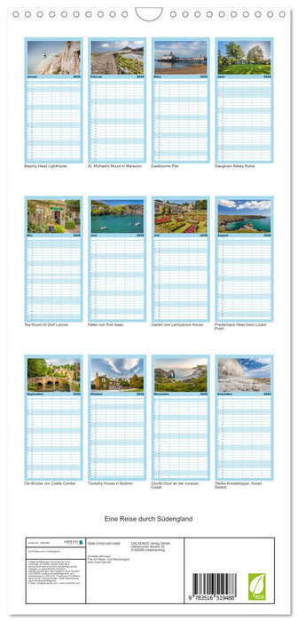 Eine Reise durch Südengland (CALVENDO Familienplaner 2026)