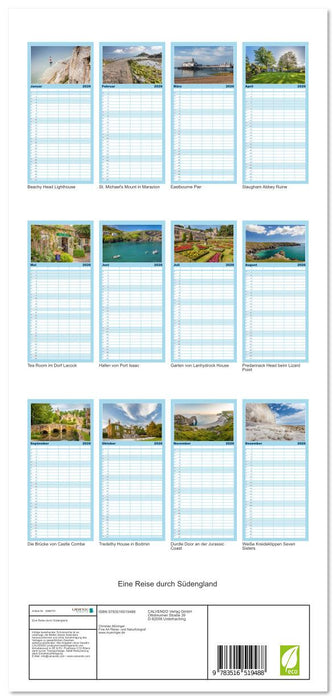 Eine Reise durch Südengland (CALVENDO Familienplaner 2026)