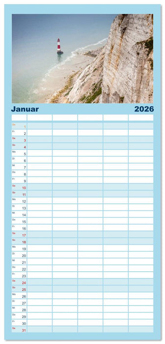 Eine Reise durch Südengland (CALVENDO Familienplaner 2026)