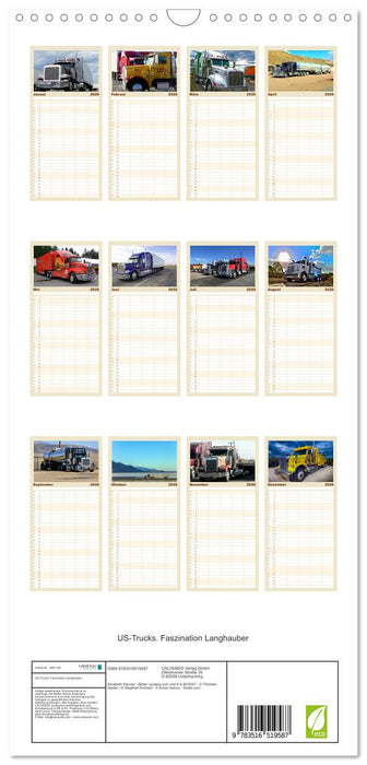 US-Trucks. Faszination Langhauber (CALVENDO Familienplaner 2026)