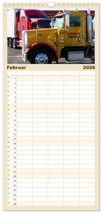 US-Trucks. Faszination Langhauber (CALVENDO Familienplaner 2026)