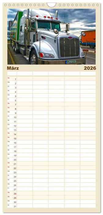 US-Trucks. Faszination Langhauber (CALVENDO Familienplaner 2026)