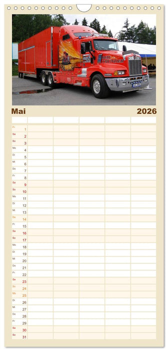 US-Trucks. Faszination Langhauber (CALVENDO Familienplaner 2026)