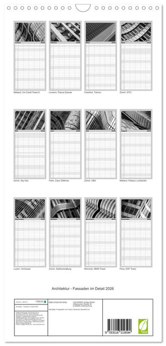 Architektur - Fassaden im Detail 2026 (CALVENDO Familienplaner 2026)