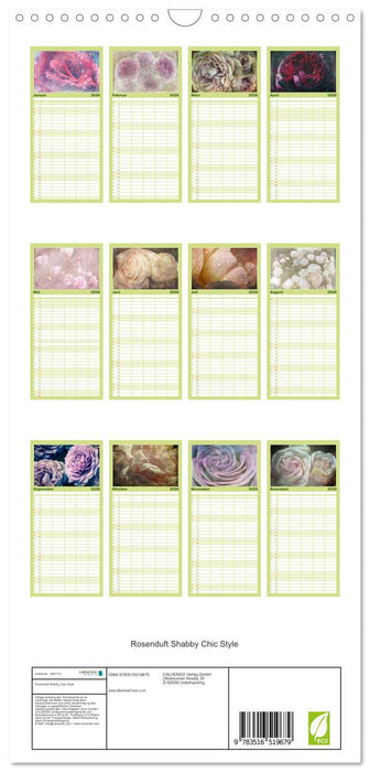 Rosenduft Shabby Chic Style (CALVENDO Familienplaner 2026)