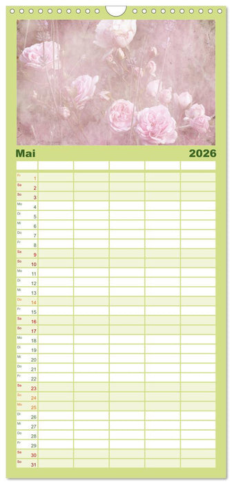 Rosenduft Shabby Chic Style (CALVENDO Familienplaner 2026)