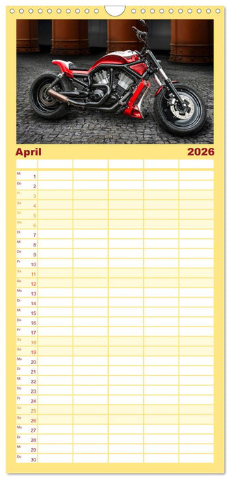 Motorrad-Träume – Chopper und Custombikes (CALVENDO Familienplaner 2026)