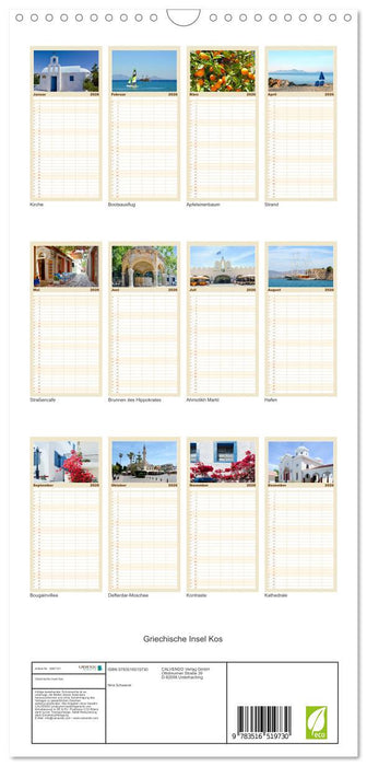 Griechische Insel Kos (CALVENDO Familienplaner 2026)