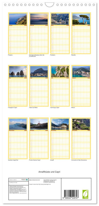 Amalfiküste und Capri (CALVENDO Familienplaner 2026)