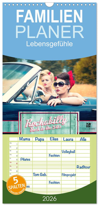 Rockabilly - Back to the 50s (CALVENDO Familienplaner 2026)