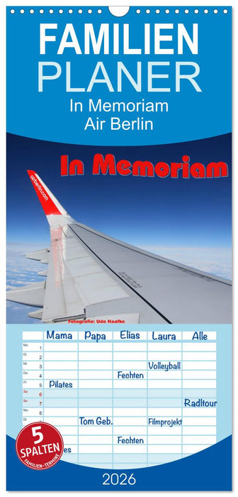 In Memoriam Air Berlin (CALVENDO Familienplaner 2026)