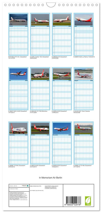 In Memoriam Air Berlin (CALVENDO Familienplaner 2026)