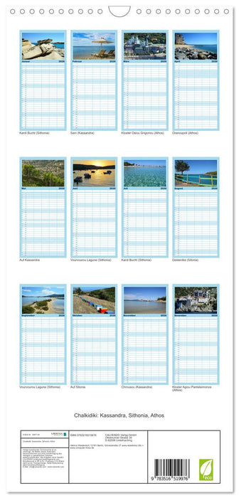 Chalkidiki: Kassandra, Sithonia, Athos (CALVENDO Familienplaner 2026)