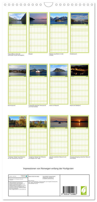 Impressionen von Norwegen entlang der Hurtigruten (CALVENDO Familienplaner 2026)