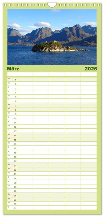 Impressionen von Norwegen entlang der Hurtigruten (CALVENDO Familienplaner 2026)