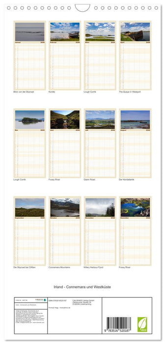 Irland - Connemara und Westküste (CALVENDO Familienplaner 2026)