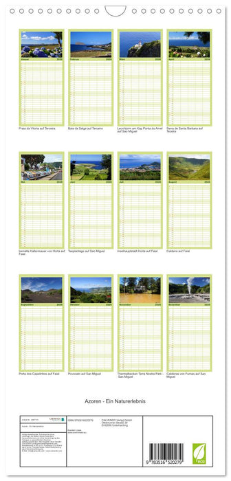 Azoren - Ein Naturerlebnis (CALVENDO Familienplaner 2026)