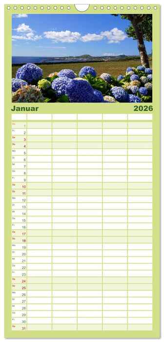 Azoren - Ein Naturerlebnis (CALVENDO Familienplaner 2026)