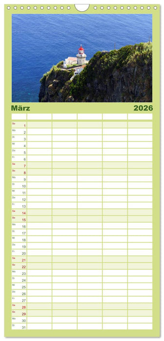 Azoren - Ein Naturerlebnis (CALVENDO Familienplaner 2026)