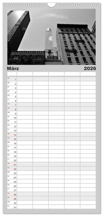 New York in schwarz weiss (CALVENDO Familienplaner 2026)