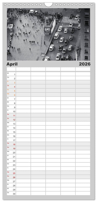 New York in schwarz weiss (CALVENDO Familienplaner 2026)