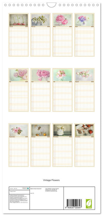 Vintage Flowers (CALVENDO Familienplaner 2026)
