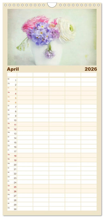 Vintage Flowers (CALVENDO Familienplaner 2026)