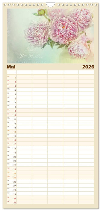 Vintage Flowers (CALVENDO Familienplaner 2026)